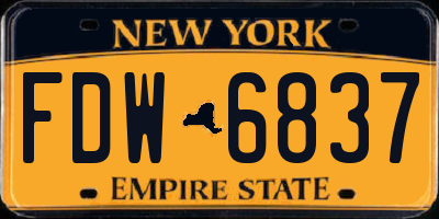 NY license plate FDW6837