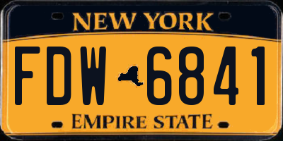 NY license plate FDW6841