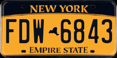 NY license plate FDW6843