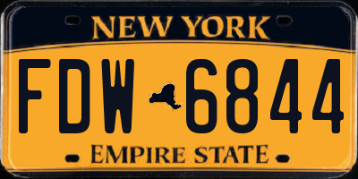 NY license plate FDW6844