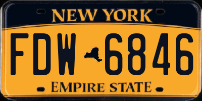NY license plate FDW6846