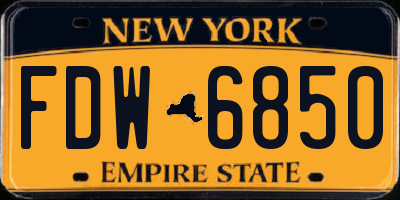 NY license plate FDW6850