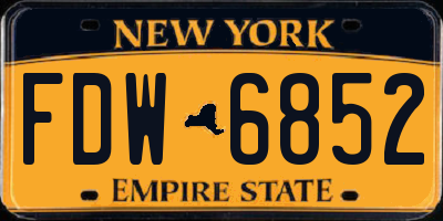 NY license plate FDW6852