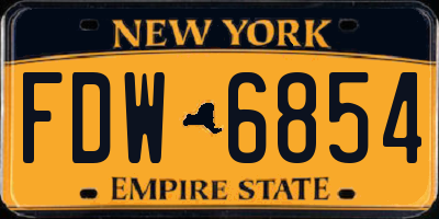 NY license plate FDW6854