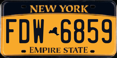 NY license plate FDW6859