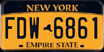 NY license plate FDW6861