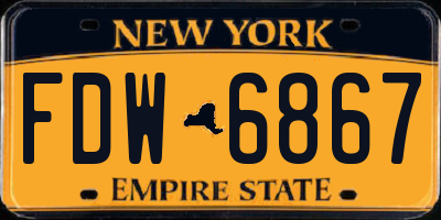 NY license plate FDW6867