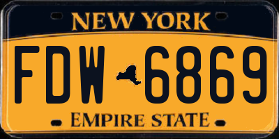 NY license plate FDW6869