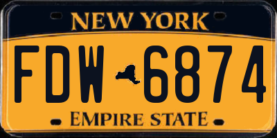 NY license plate FDW6874