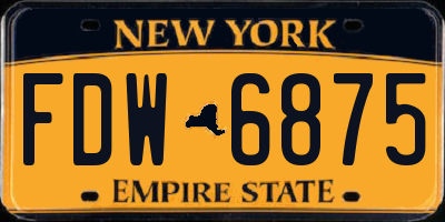 NY license plate FDW6875