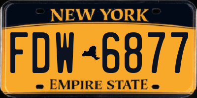 NY license plate FDW6877