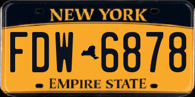 NY license plate FDW6878