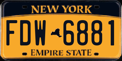 NY license plate FDW6881
