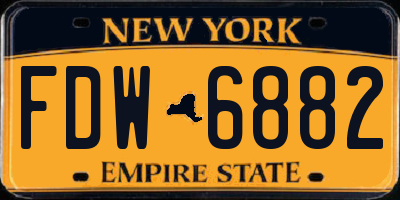 NY license plate FDW6882