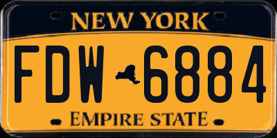NY license plate FDW6884