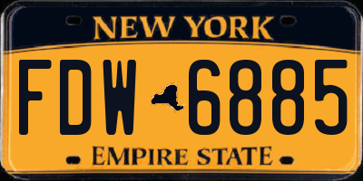 NY license plate FDW6885
