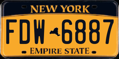 NY license plate FDW6887