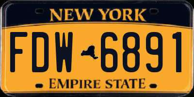 NY license plate FDW6891