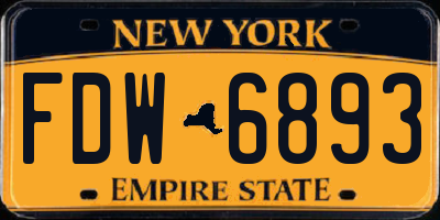 NY license plate FDW6893