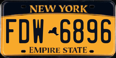 NY license plate FDW6896
