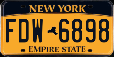 NY license plate FDW6898