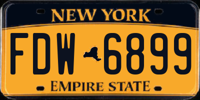 NY license plate FDW6899