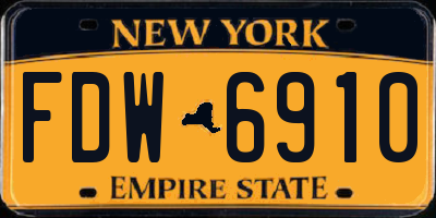 NY license plate FDW6910