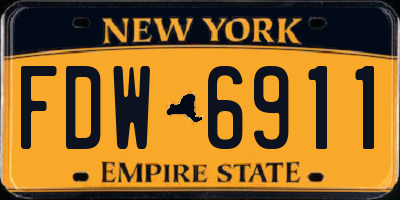 NY license plate FDW6911