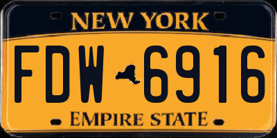 NY license plate FDW6916