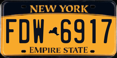 NY license plate FDW6917
