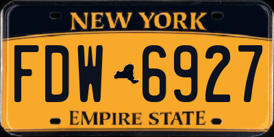 NY license plate FDW6927