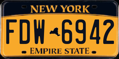 NY license plate FDW6942