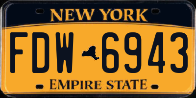 NY license plate FDW6943