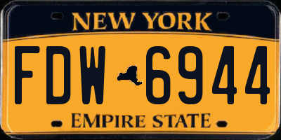 NY license plate FDW6944