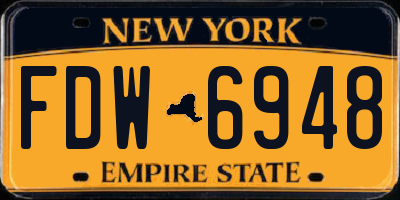 NY license plate FDW6948