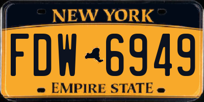 NY license plate FDW6949
