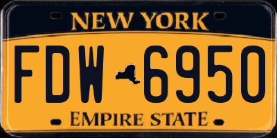 NY license plate FDW6950