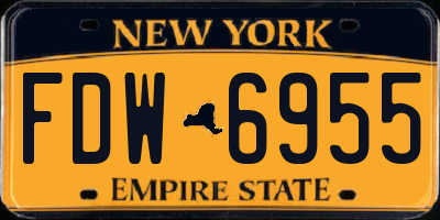 NY license plate FDW6955