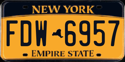NY license plate FDW6957