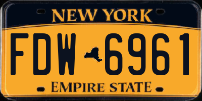 NY license plate FDW6961