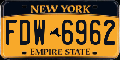 NY license plate FDW6962