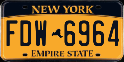 NY license plate FDW6964