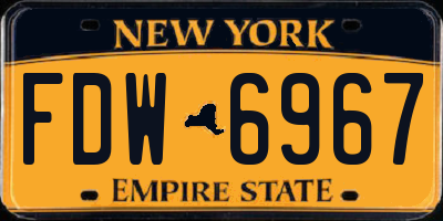 NY license plate FDW6967