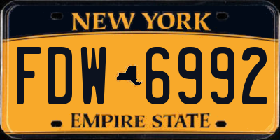 NY license plate FDW6992