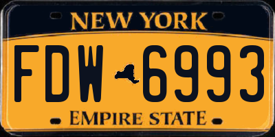NY license plate FDW6993