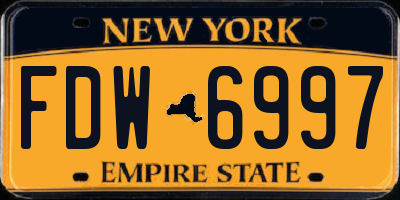 NY license plate FDW6997