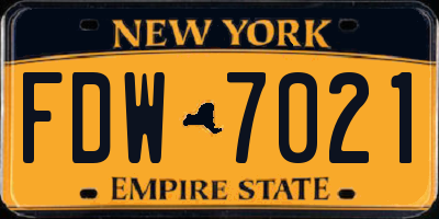 NY license plate FDW7021