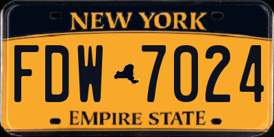 NY license plate FDW7024
