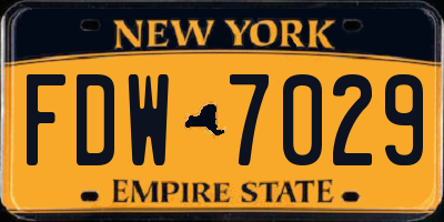 NY license plate FDW7029