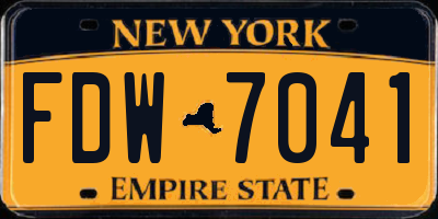 NY license plate FDW7041
